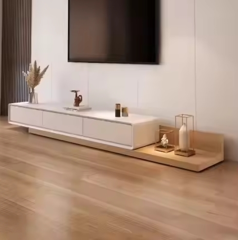 Modern Simple Tv Cabinet Wooden Cabinet Luxury Coffee Table Set