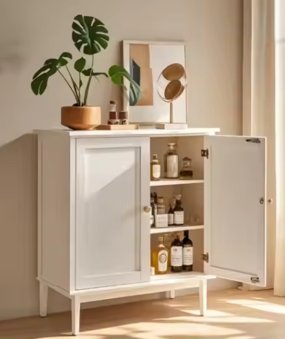 High-end White Wood Living Room Cabinet Drawers Panel Furniture With Adjustable Storage Height For Home Use