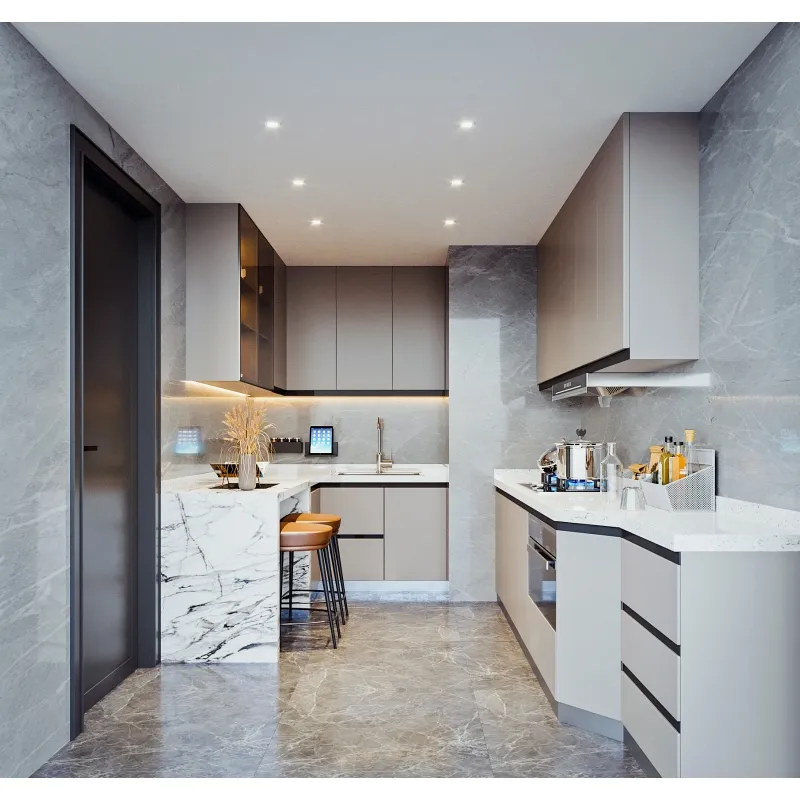 One Stop Customization Luxury Modern Design Matte Finished Lacquer Kitchen Cabinet Designs Solid Wood Kitchen Cabinets