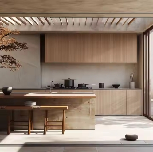 Custom Made Panel Kitchen Pantry Cupboard Cabinet Mdf Carcass Glass Sink Faucet Apartments