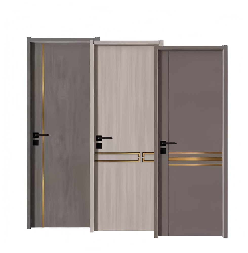 Durable Modern Minimalist Design Interior Wooden Door Carbon Crystal Wooden Door