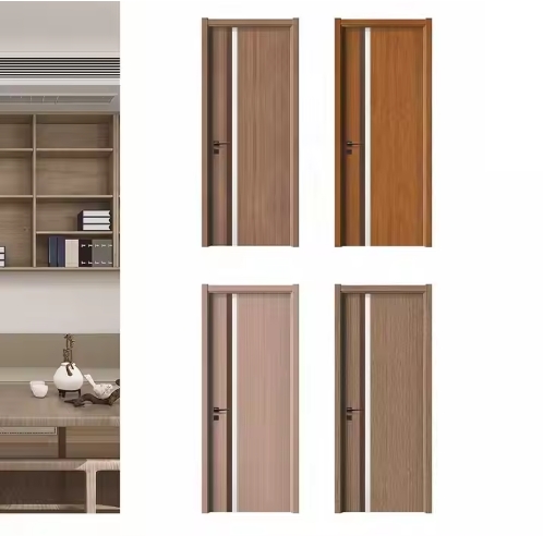 Factory Wholesale Mdf Solid Wood Doors Apartment House Villa Melamine Door Interior Soundproof For House Doors