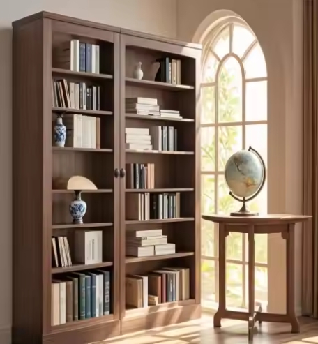Customized Library Bookshelf Modern Wooden Display Shelf Simple Bookshelf Living Room Display Cabinet Bookcase With Storage