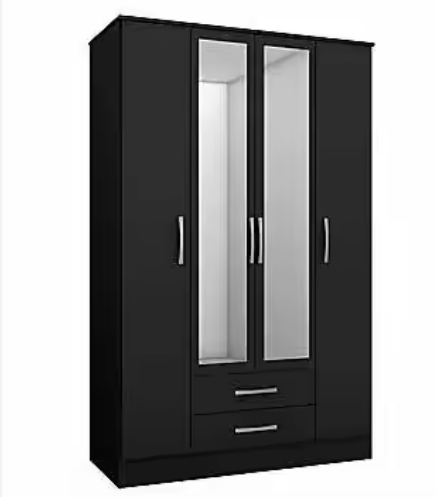 Wardrobe Black Color High Quality Wardrobe Design Metal Steel Clothes Cabinet Armoire