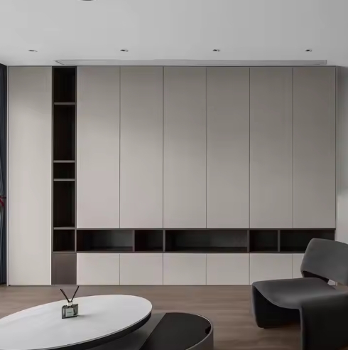 Wood Closet Home Bedroom Storage Cabinet High-end Designer Household Bedroom Wardrobe With Mirror & Drawers