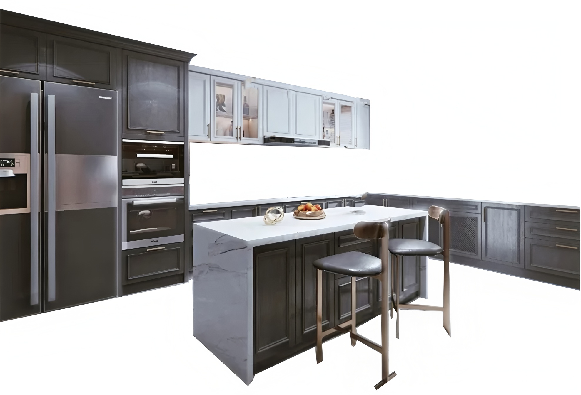 Custom American Style Home Cabinets Custom White Shaker Solid Wood Kitchen Walnut Wood Kitchen Cabinets Complete Sets