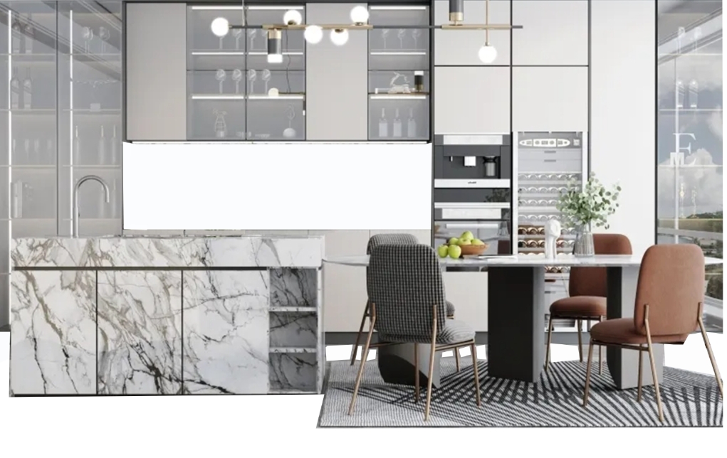 Wholesale Luxury Modern Modular Kitchen Design Wooden Furniture Pvc Door Panel Economic Wood Wall Kitchen Cabinet