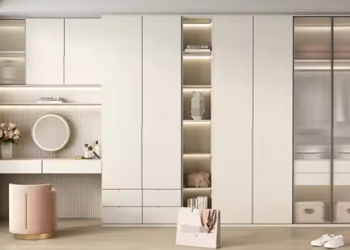 Bedroom Storage Cabinet Simple Wood Wardrobe Household Living Room Furniture 6 Doors Wardrobe