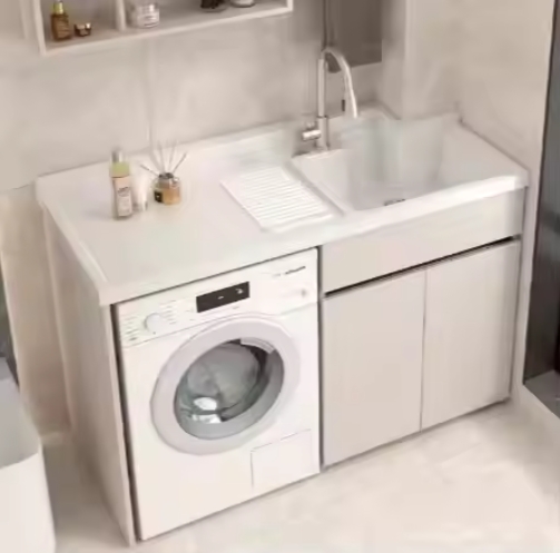 Factory Price Modern Laundry Cabinet With Sink Cabinet Lacquer Mixture Color Laundry Design Made In China