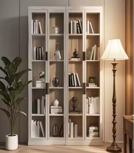 Customized Library Bookshelf Modern Wooden Display Shelf Simple Bookshelf Living Room Display Cabinet Bookcase With Storage