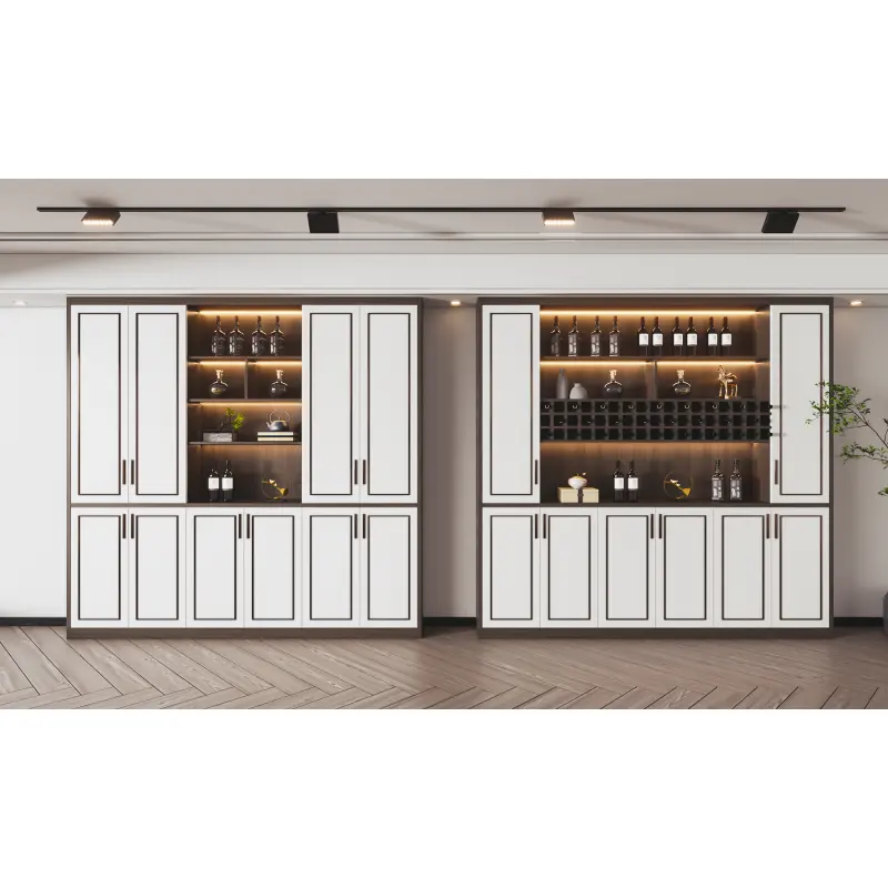 Luxury Home Wooden Wine Cabinet Bar With Glass Display Bar Antique Modern Wine Cabinet Bar Living Room Furniture