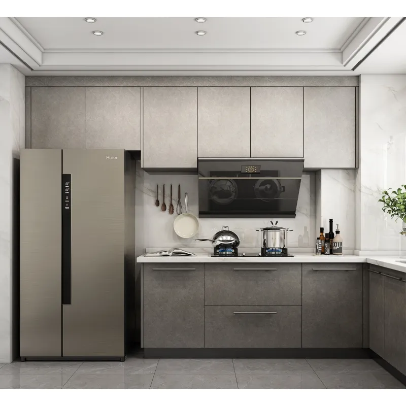 One Stop Customization Luxury Modern Design Matte Finished Lacquer Kitchen Cabinet Designs Solid Wood Kitchen Cabinets