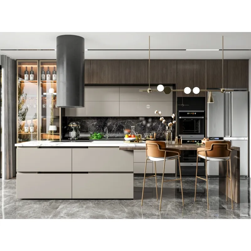 Custom Matte Finished Lacquer Kitchen Cabinet Designs Modular Islands Modern Design Kitchen Cabinets