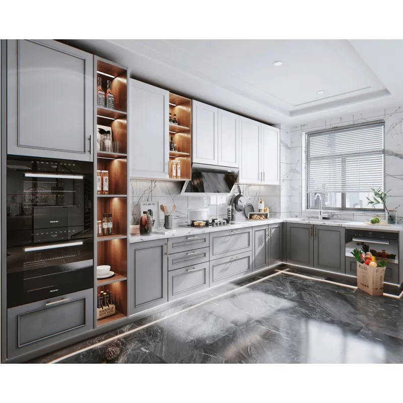 Factory Custom Modern Large Capacity Wooden Freestanding Food Cabinet With Adjustable Shelves Kitchen Cabinet