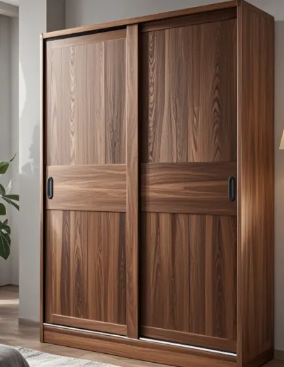 Bedroom Storage Cabinet Simple Wood Wardrobe Sliding Door Household Bedroom Furniture 2 Doors Wardrobe