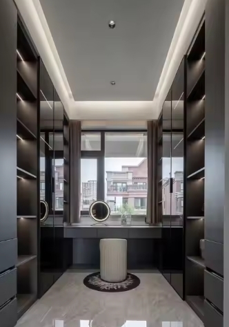 Modern Minimalist Custom Closet Organizers with Glass Door Wardrobe Systems for Bedroom & Walk-in Closet-for Hotels & Villas