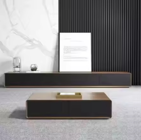 Furniture Center Table Designs Space Saving Mdf Solid Wood Tv Stand And Coffee Table