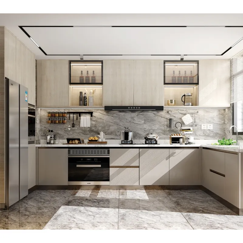 Factory Custom Modern Design Kitchen Luxury Plywood Lacquer Home Furniture Modular Kitchen Cabinet