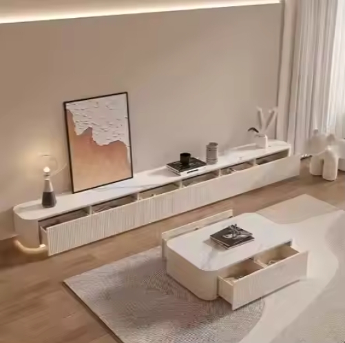 Modern Luxury Tv Stands Wood Furniture Living Room Tv Cabinet And Coffee Table Set Meuble Tv Wall Unit