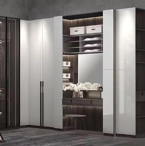 factory wholesale Furniture Cabinet Wardrobe Black Walk In Closet Layout