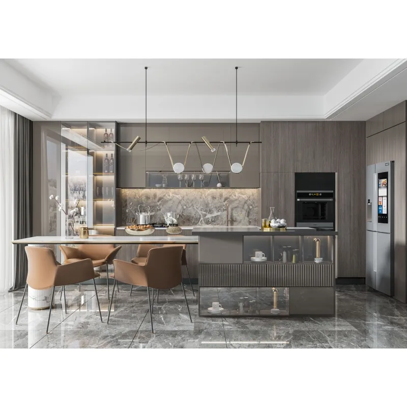Factory Price Custom Luxury Modern Design Plywood Carcass Lacquer Kitchen Cabinet for Home Furniture