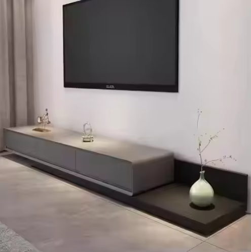 Modern Simple Tv Cabinet Wooden Cabinet Luxury Coffee Table Set
