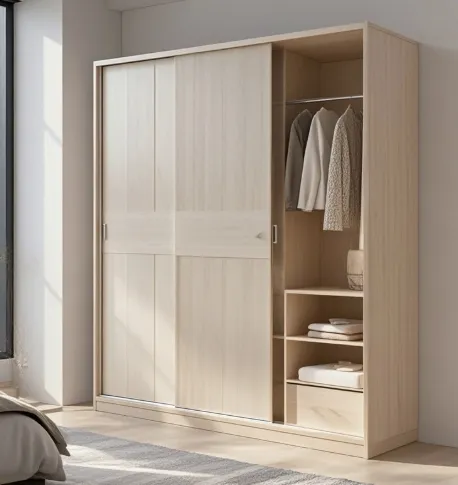Customize Color Size Mdf Plywood Solid Wood Sliding Wardrobe  for Bedroom Hotel Villa