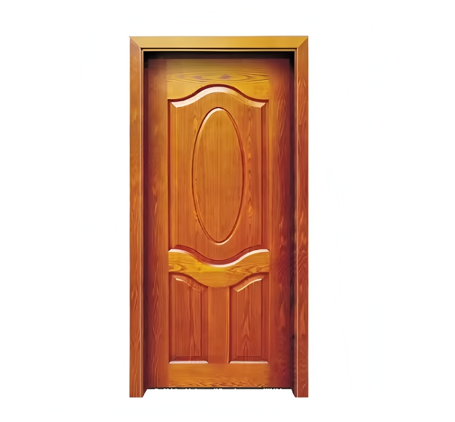 Custom Classic Building Apartment House Room Interior Solid Wood Flat Front Wood Door Teak Wood Single Door Design