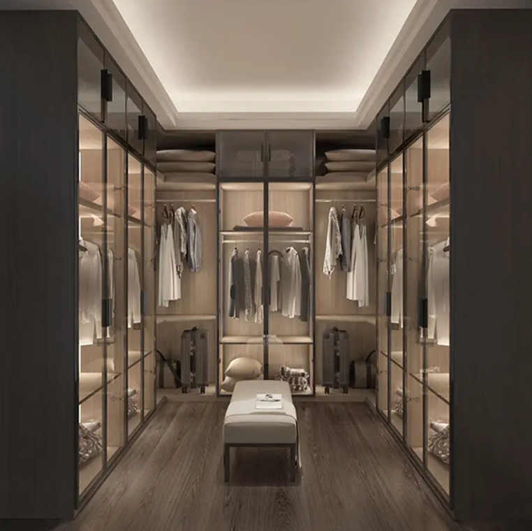 Customized Modern Wardrobes Dressing Room Walk in Closet Business Men