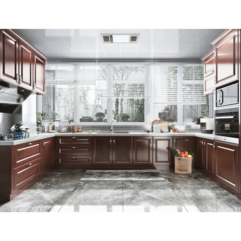 Factory Price American Style Kitchen Cabinet Set Shaker Door Custom Classic Solid Wood Kitchen Cabinet Designs for Prefab Houses