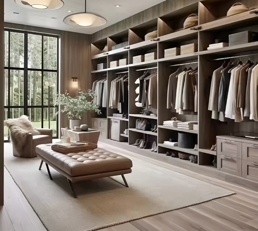 Aluminum Framed With Glass Home Customized Wardrobe Design For Dressing Room Walk In Close