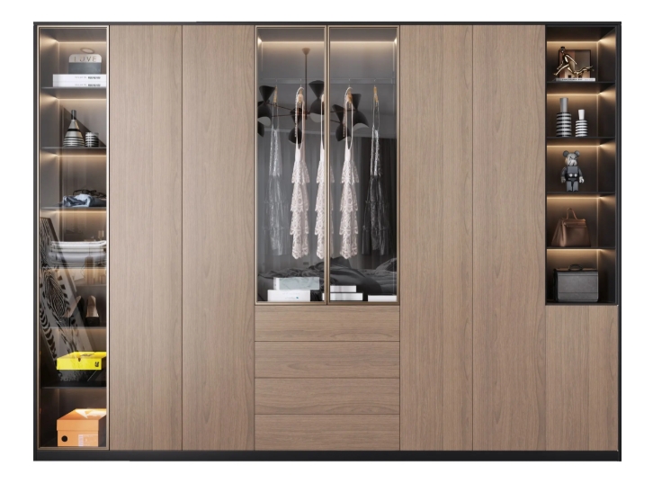 China Design Customized Wardrobe Clothes Cupboard Wardrobe Bedroom Furniture Wardrobe with led light