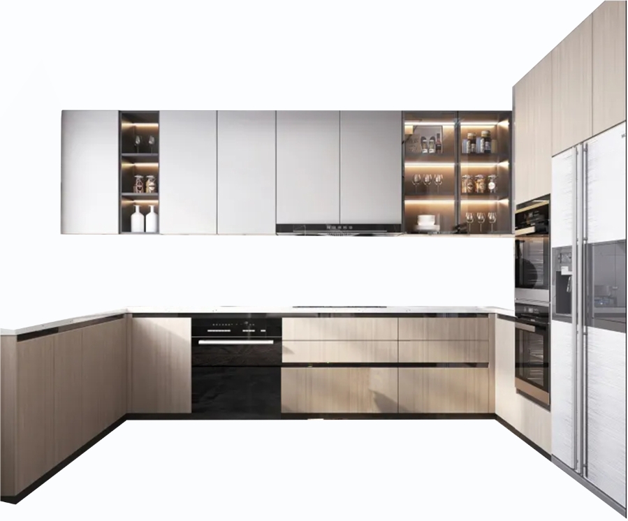 Factory Supply Luxury Modern Design Kitchen Unit With Lacquer Door for Home Furniture Modular Kitchen Cabinet