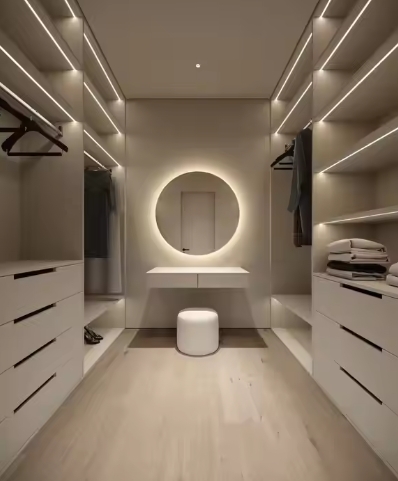 Modern Minimalist Custom Closet Organizers with Glass Door Wardrobe Systems for Bedroom & Walk-in Closet-for Hotels & Villas