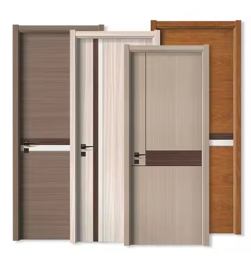 Factory Wholesale Mdf Solid Wood Doors Apartment House Villa Melamine Door Interior Soundproof For House Doors