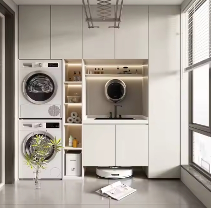 High Quality Minimalist Laundry Cabinets Freestanding Laundry Room Organizer Cabinets Sink Cabinet With Washing Machine