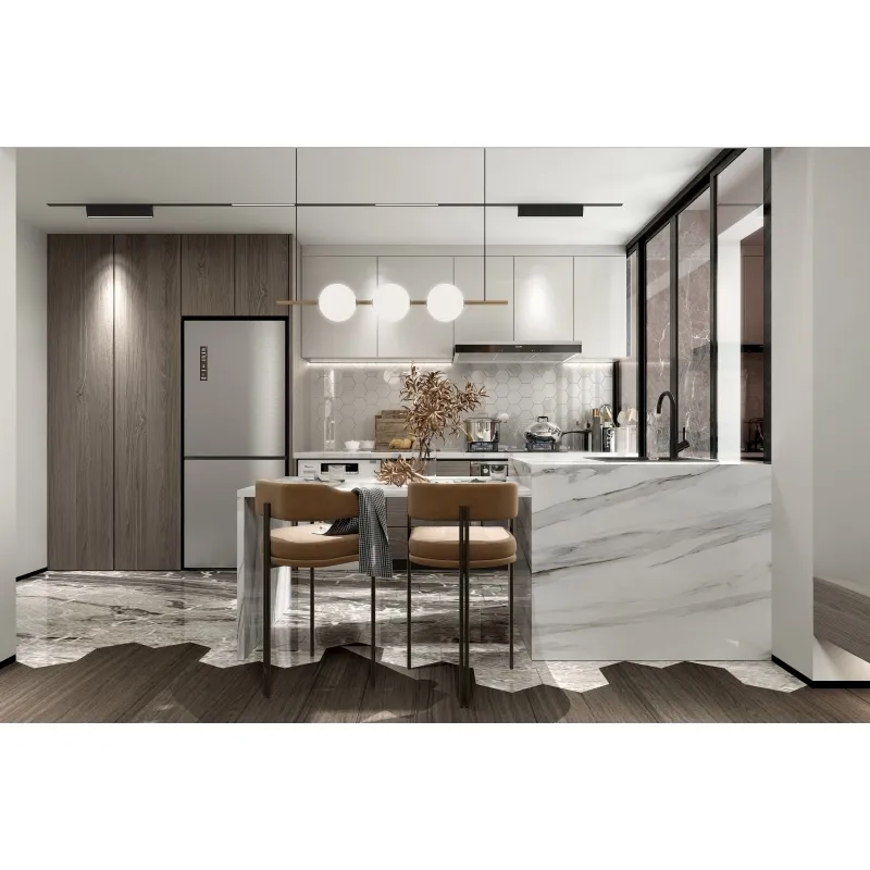 Factory Price Custom Luxury Plywood Carcass Lacquer Kitchen Cabinet Modern Set New Styles 2223 Modular Modern Island Kitchen Cab