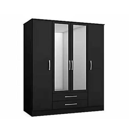 Wardrobe Black Color High Quality Wardrobe Design Metal Steel Clothes Cabinet Armoire
