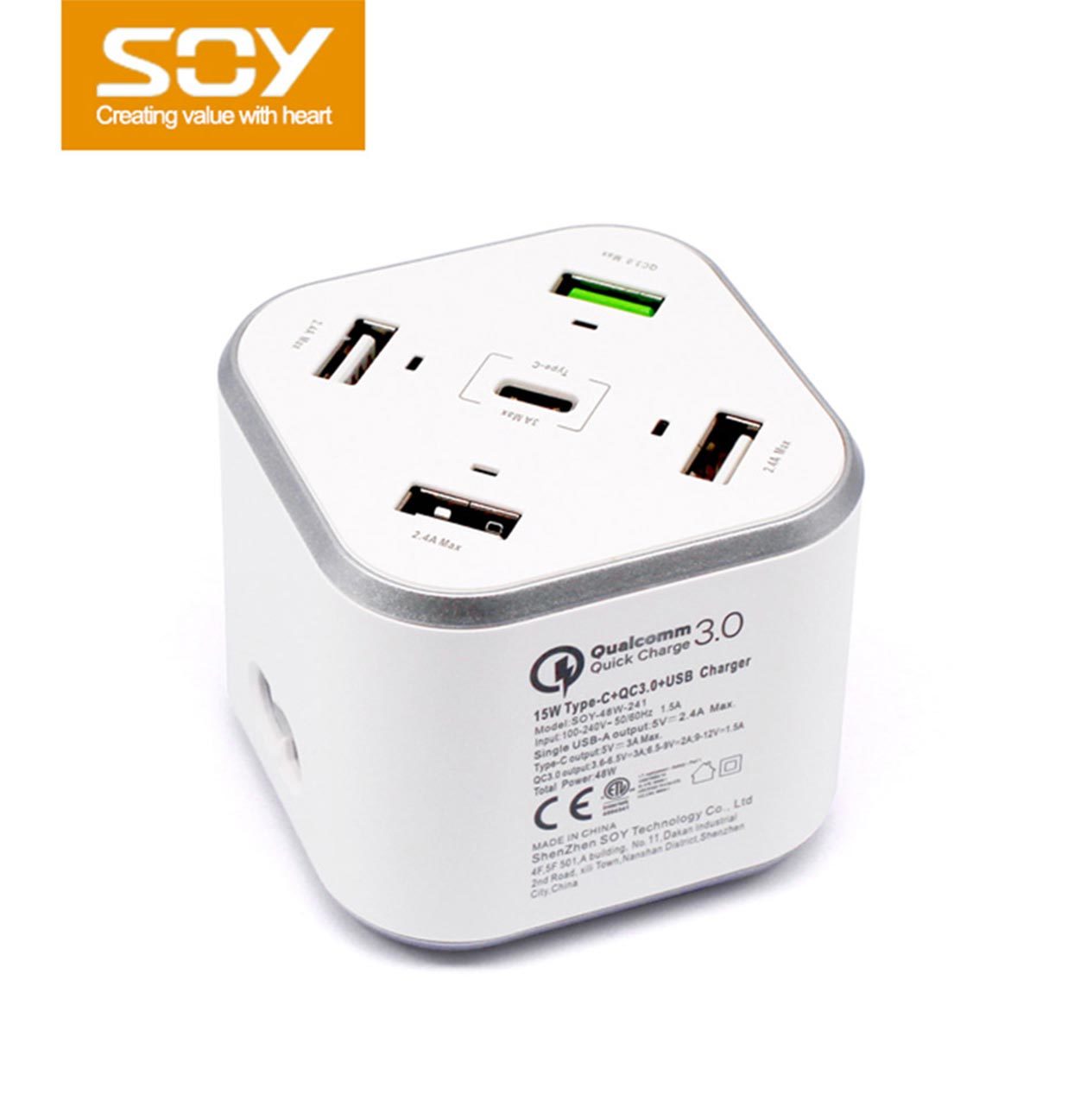QC3.0 4USB Type-C充電器