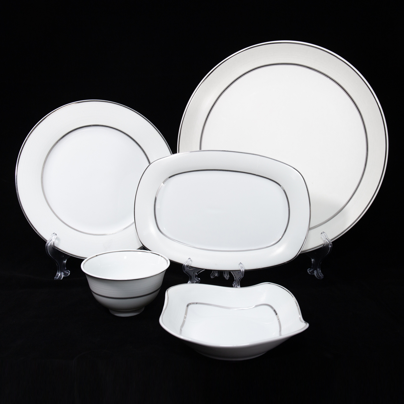 Platinum high temperature ceramic tableware custom set simple lines light luxury advanced gold painting