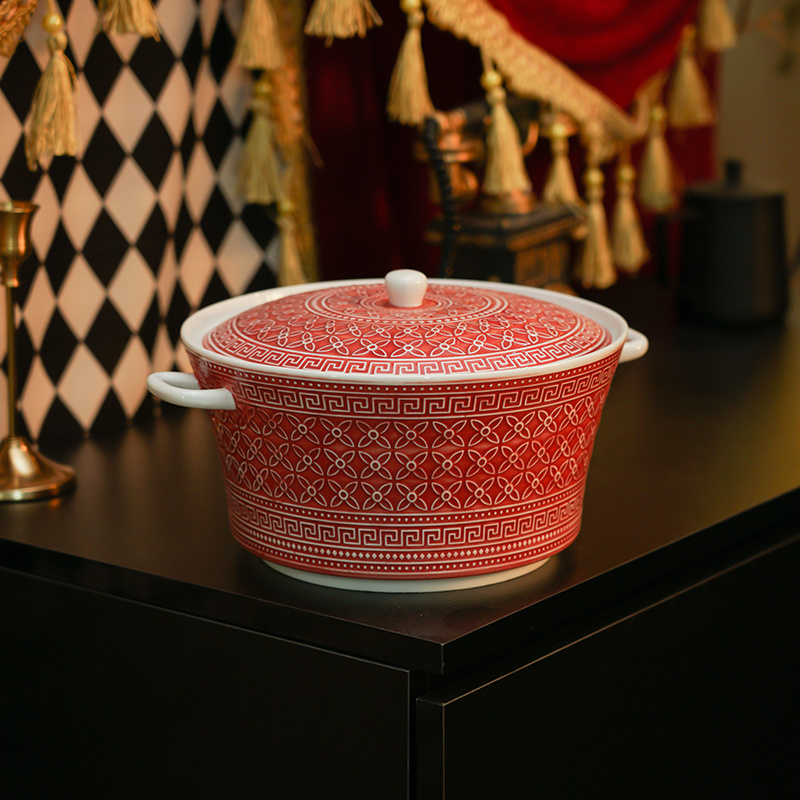 Ceramic bowls and plates, embossed underglaze colored tableware, high-end minimalist home-use set