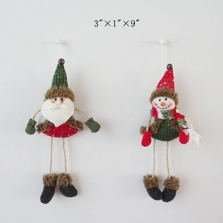 santa snowman small ornament