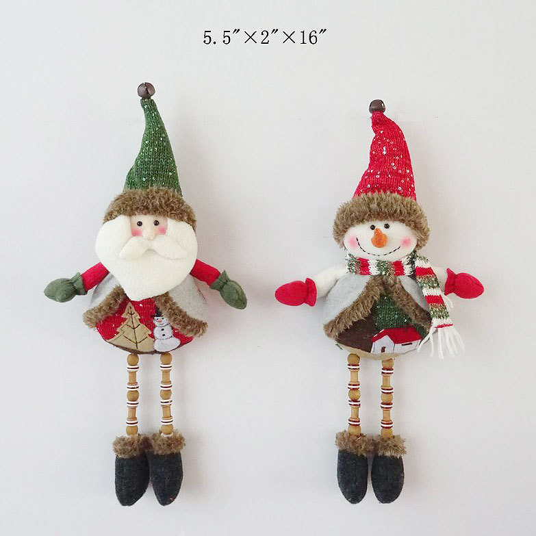 santa snowman small ornament