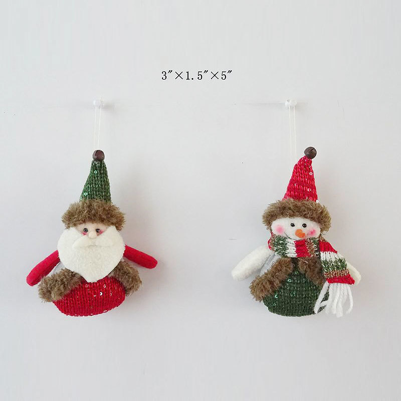 santa snowman small ornament