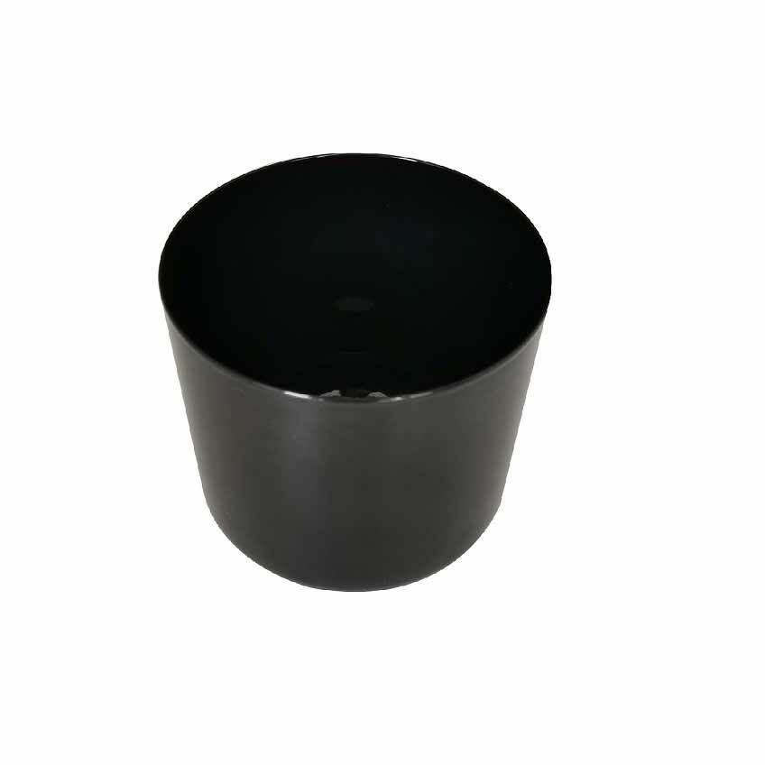 Simple small metal flower plant vase painting glossy black
