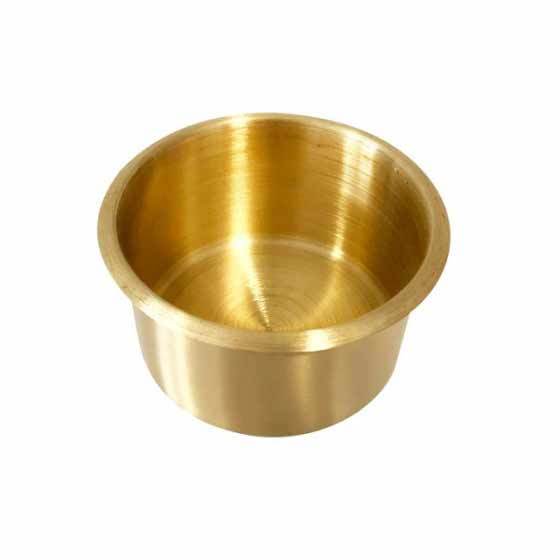 Portable metal spinning brass drink cup holder