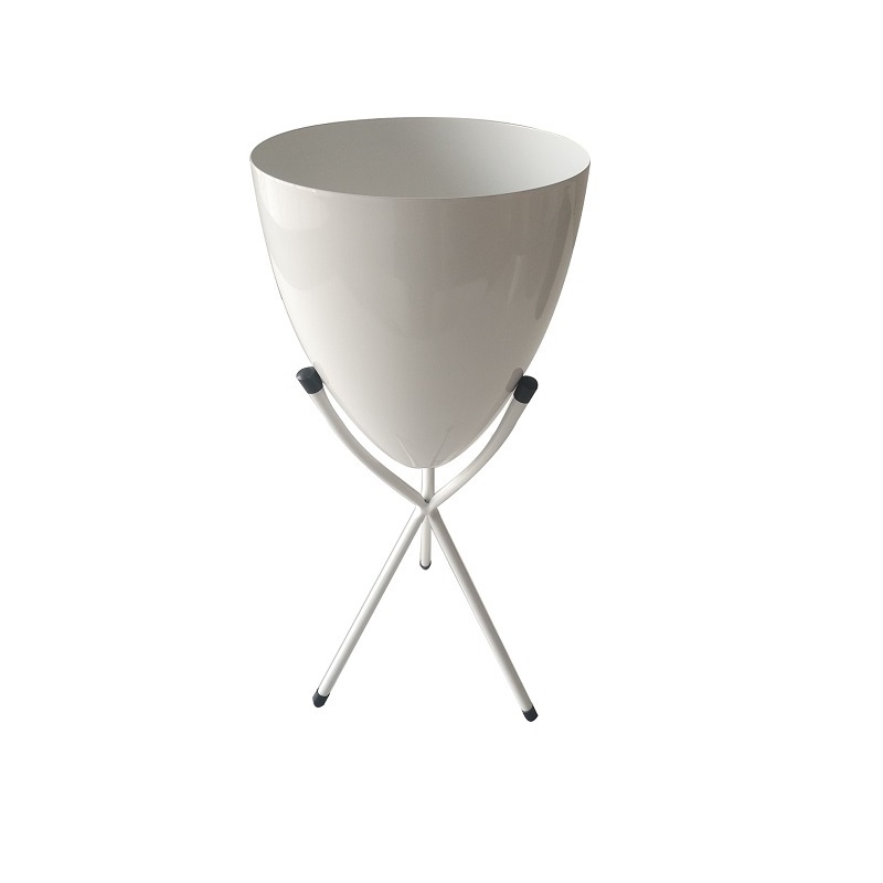 Modern metal white vase with stand home decor