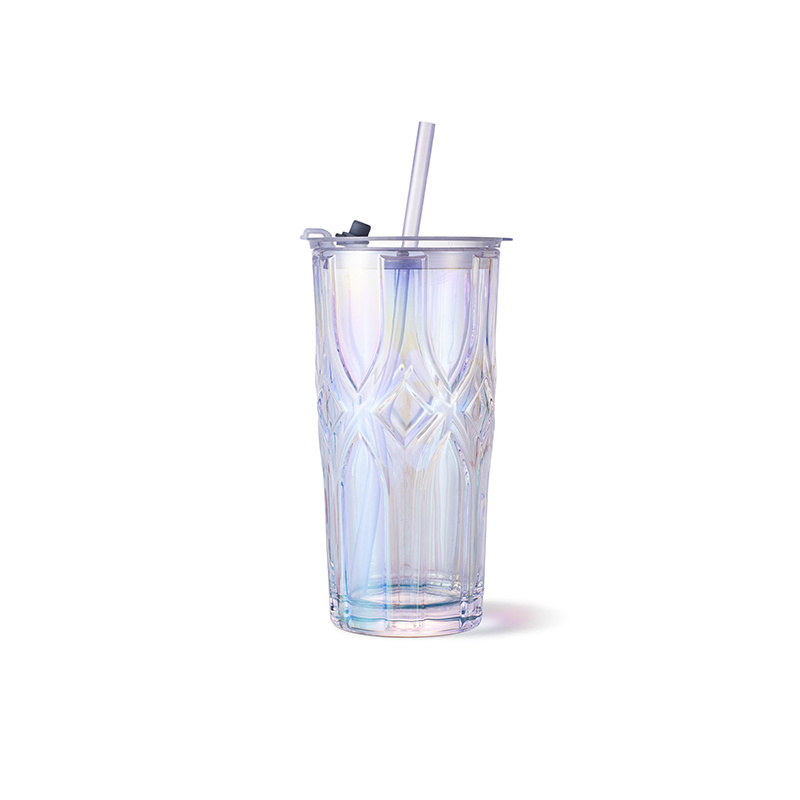 纵横交错幻彩玻璃吸管杯