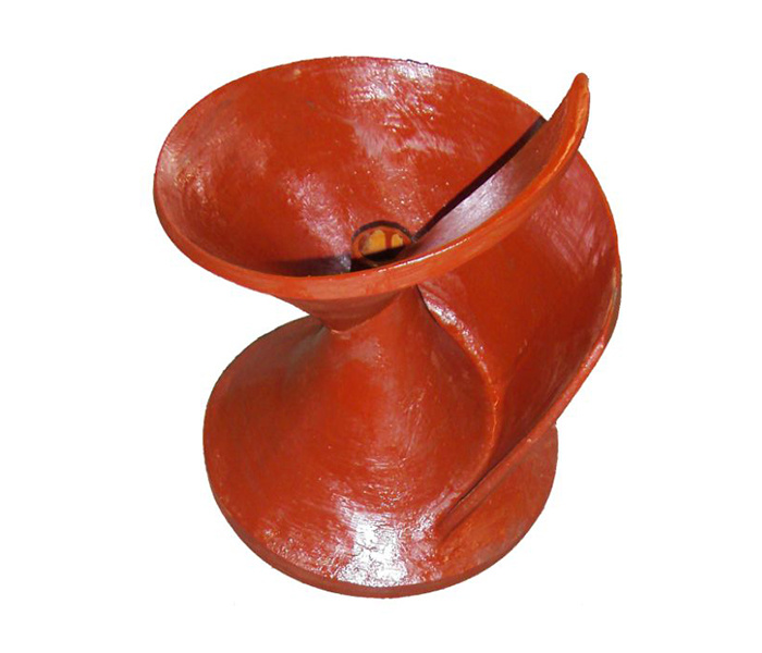 Spiral centrifugal pump impeller without clogging