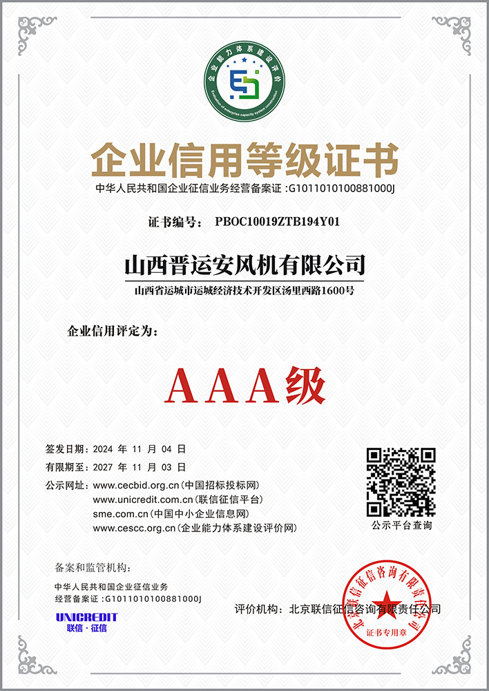Enterprise Credit Rating Certificate